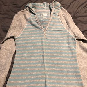 Merona Blue and Gray Striped Hoodie